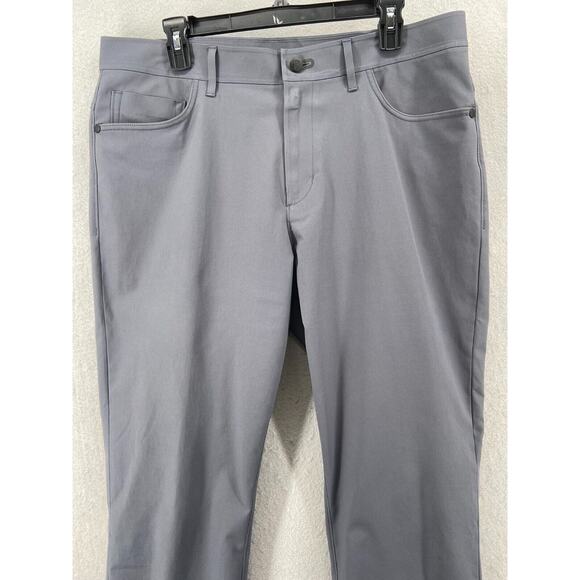 Public Rec Pants Mens 34x34 Gray Work Day Chino 5-Pocket Flat Front Straight Leg - Picture 2 of 14